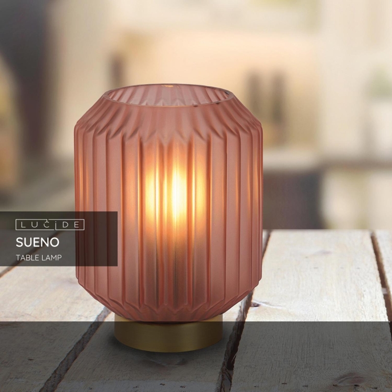 Lucide SUENO - Stolná lampa - Ø 13 cm - 1xE14 - Ružová